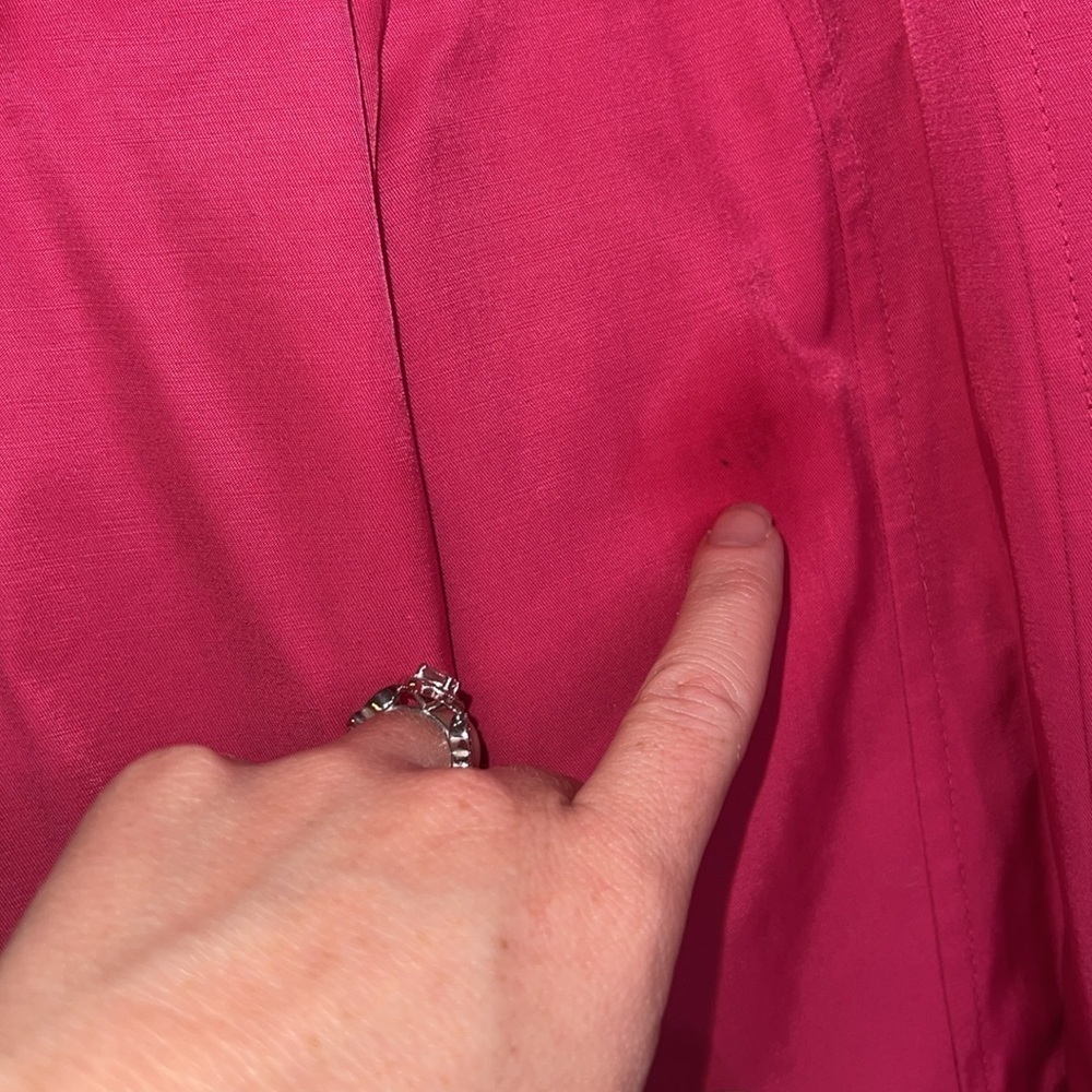 Betsey Johnson Hot Pink Lace Double Breasted Trench Coat, Women’s Size Medium - Picture 11 of 11